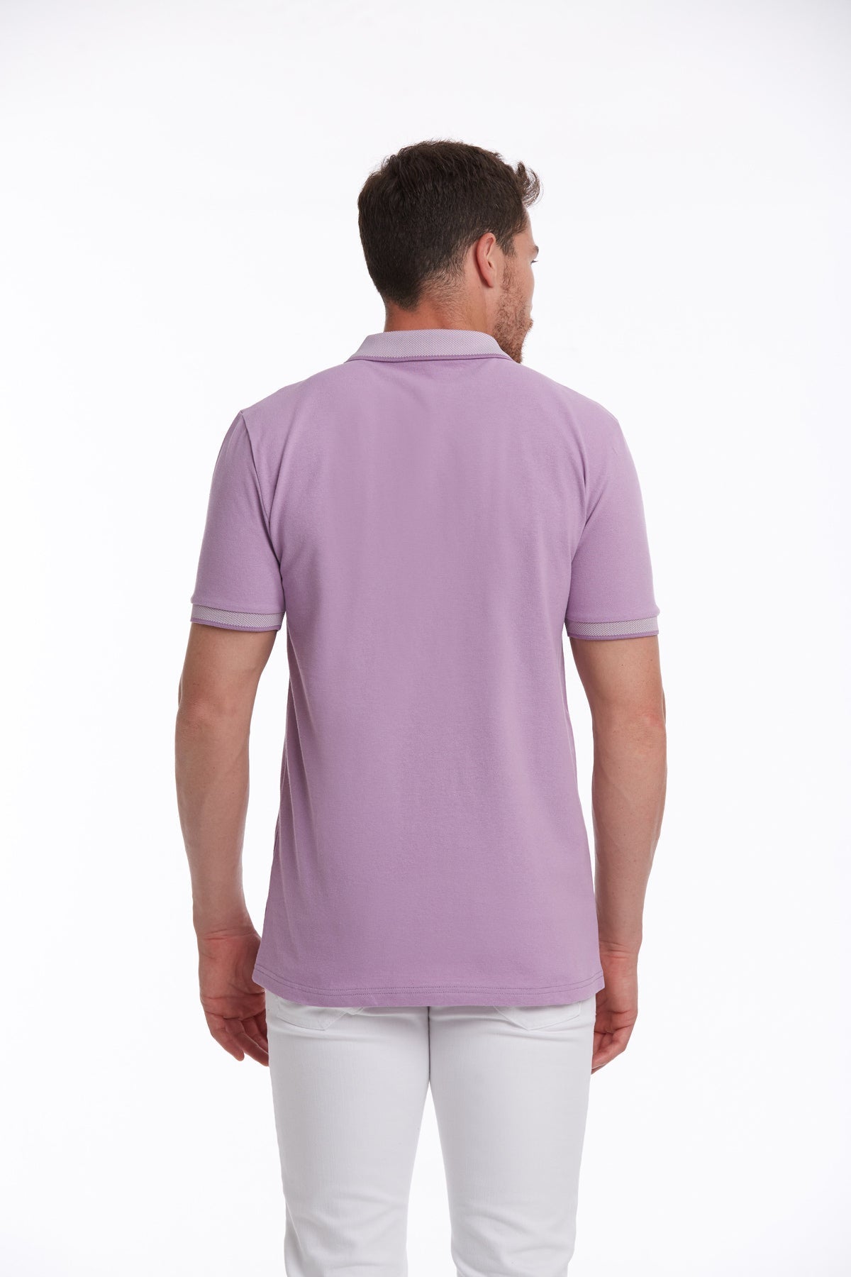 Regular Fit Lilac Basic Cotton Polo T-Shirt - MIB