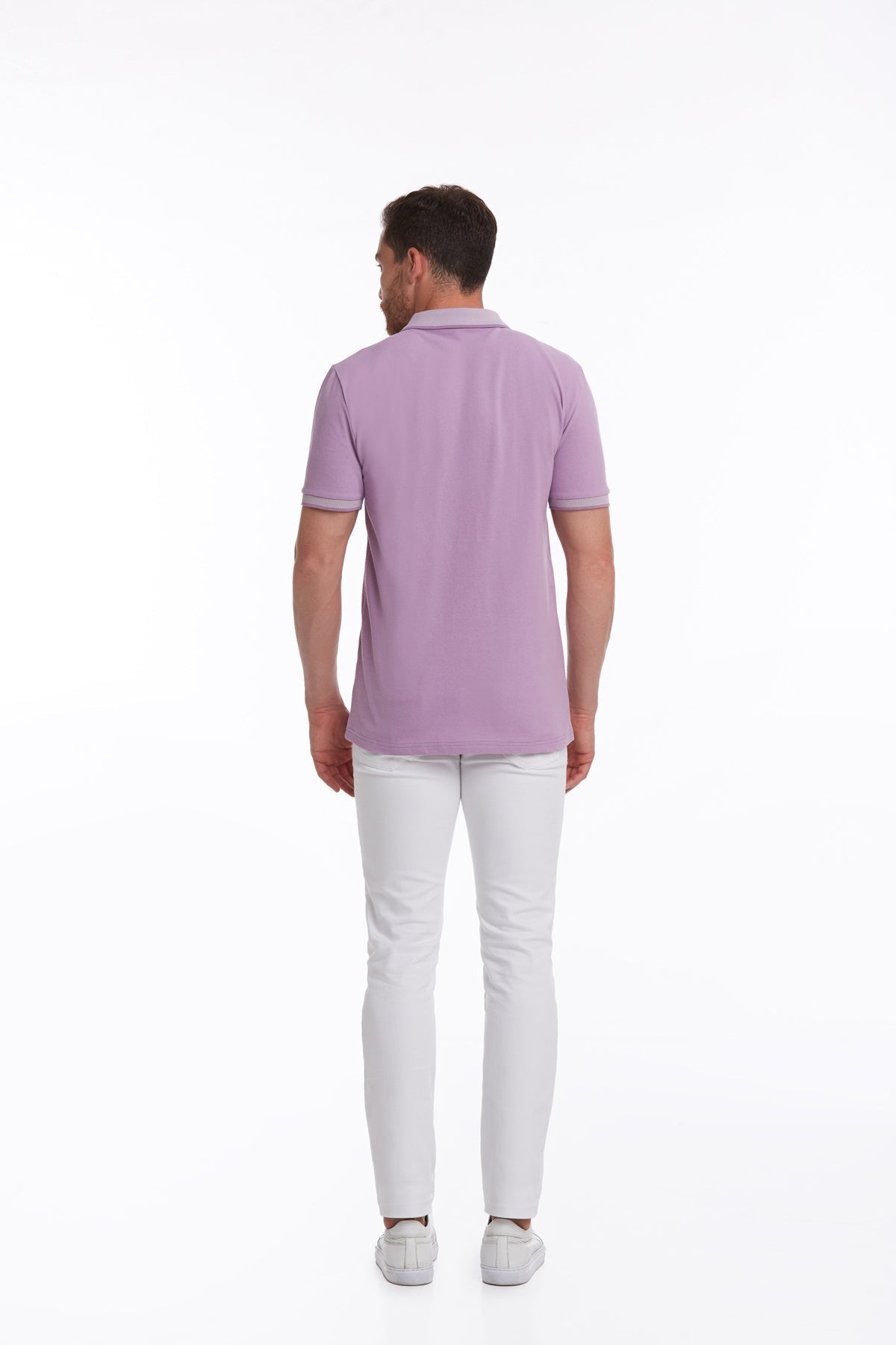 Regular Fit Lilac Basic Cotton Polo T-Shirt - MIB