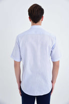 Regular Fit Linen & Cotton Blend Ice Blue Casual Shirt - MIB