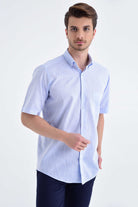 Regular Fit Linen & Cotton Blend Light Blue Casual Shirt