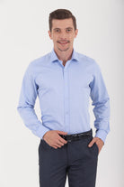 Regular Fit Long Sleeve 100% Cotton Blue Dress Shirt - MIB