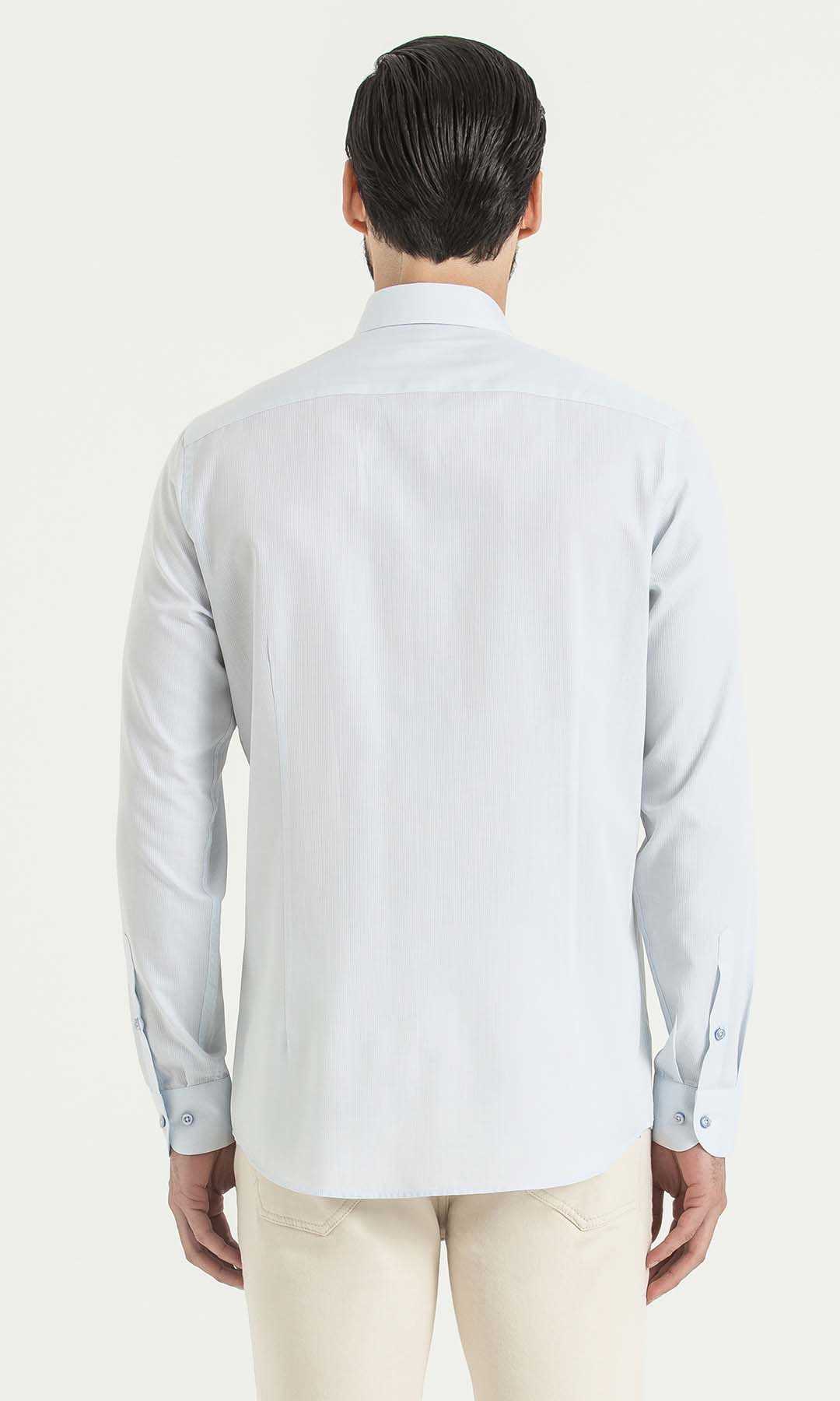 Regular Fit Long Sleeve 100% Cotton Light Blue Dress Shirt