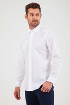 Regular Fit Long Sleeve 100% Cotton White Dress Shirt - MIB