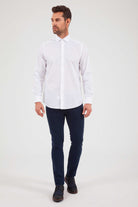 Regular Fit Long Sleeve 100% Cotton White Dress Shirt - MIB