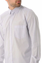 Regular Fit Long Sleeve Checked Cotton Dress Shirt Blue K.