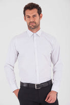 Regular Fit Long Sleeve Cotton Blend Gray Dress Shirt - MIB