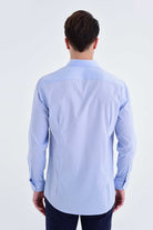 Regular Fit Long Sleeve Cotton Blend Light Blue Dress Shirt