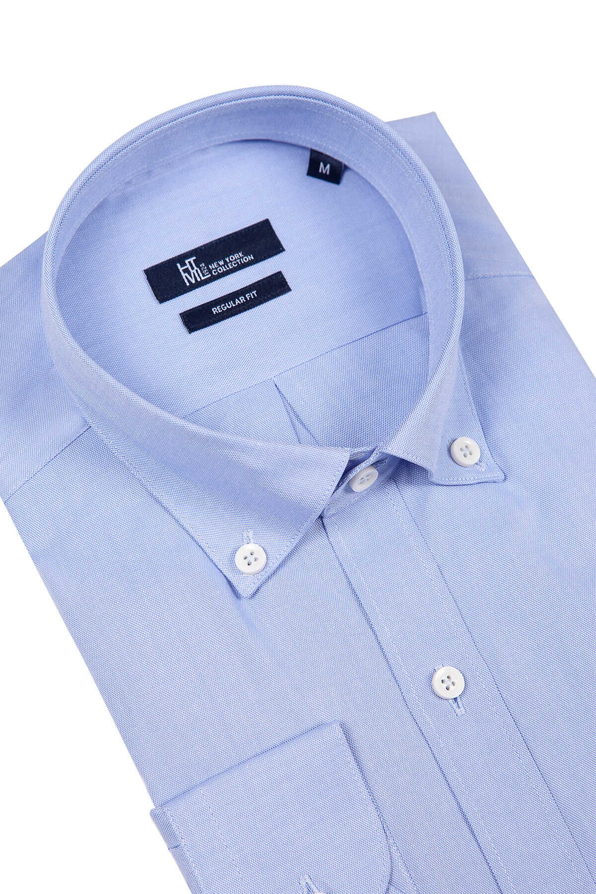 Regular Fit Long Sleeve Cotton Ice Blue Casual Shirt - MIB