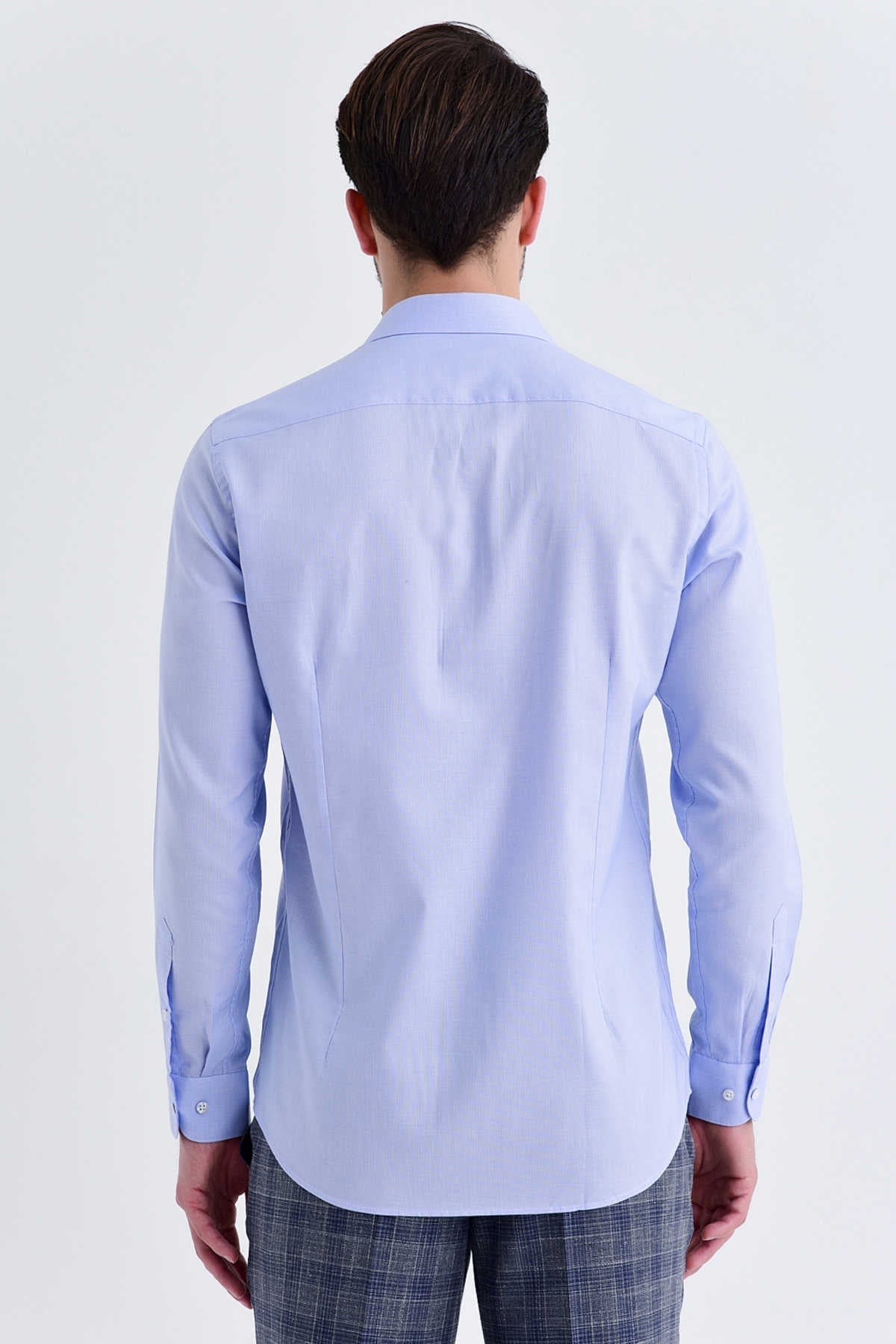 Regular Fit Long Sleeve Cotton Light Blue Casual Shirt - MIB