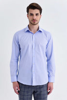 Regular Fit Long Sleeve Cotton Light Blue Casual Shirt - MIB