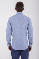 Regular Fit Long Sleeve Cotton Navy Dress Shirt - MIB