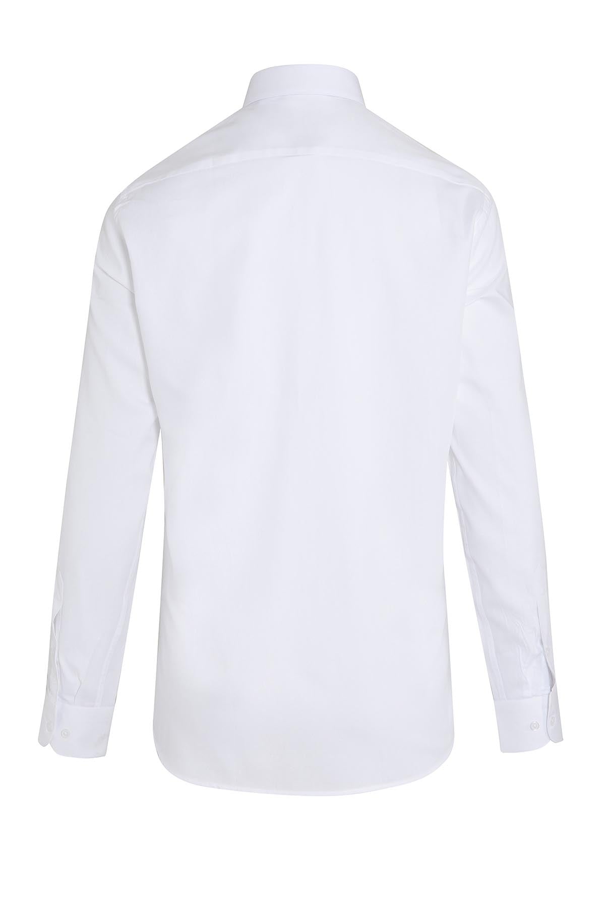 Regular Fit Long Sleeve Cotton White Dress Shirt - MIB