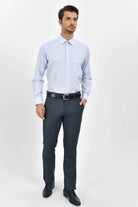 Regular Fit Long Sleeve Patterned Cotton Blend Dress Shirt