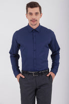 Regular Fit Long Sleeve Patterned Cotton Blend Dress Shirt