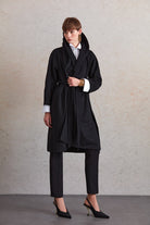 Regular Fit Meghan Belted Shawl Collar Wool Coat - MIB