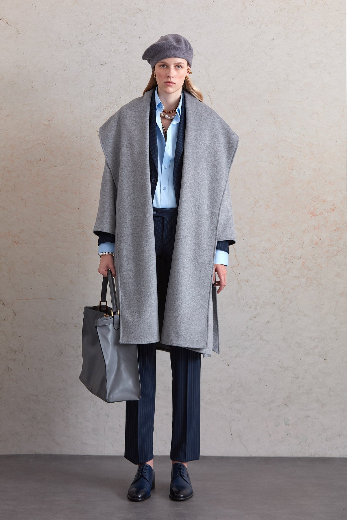 Regular Fit Meghan Belted Shawl Collar Wool Coat - MIB