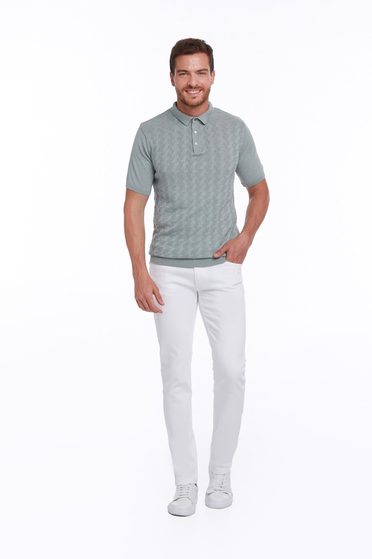 Regular Fit Mint Cotton Blend Polo T-Shirt - MIB