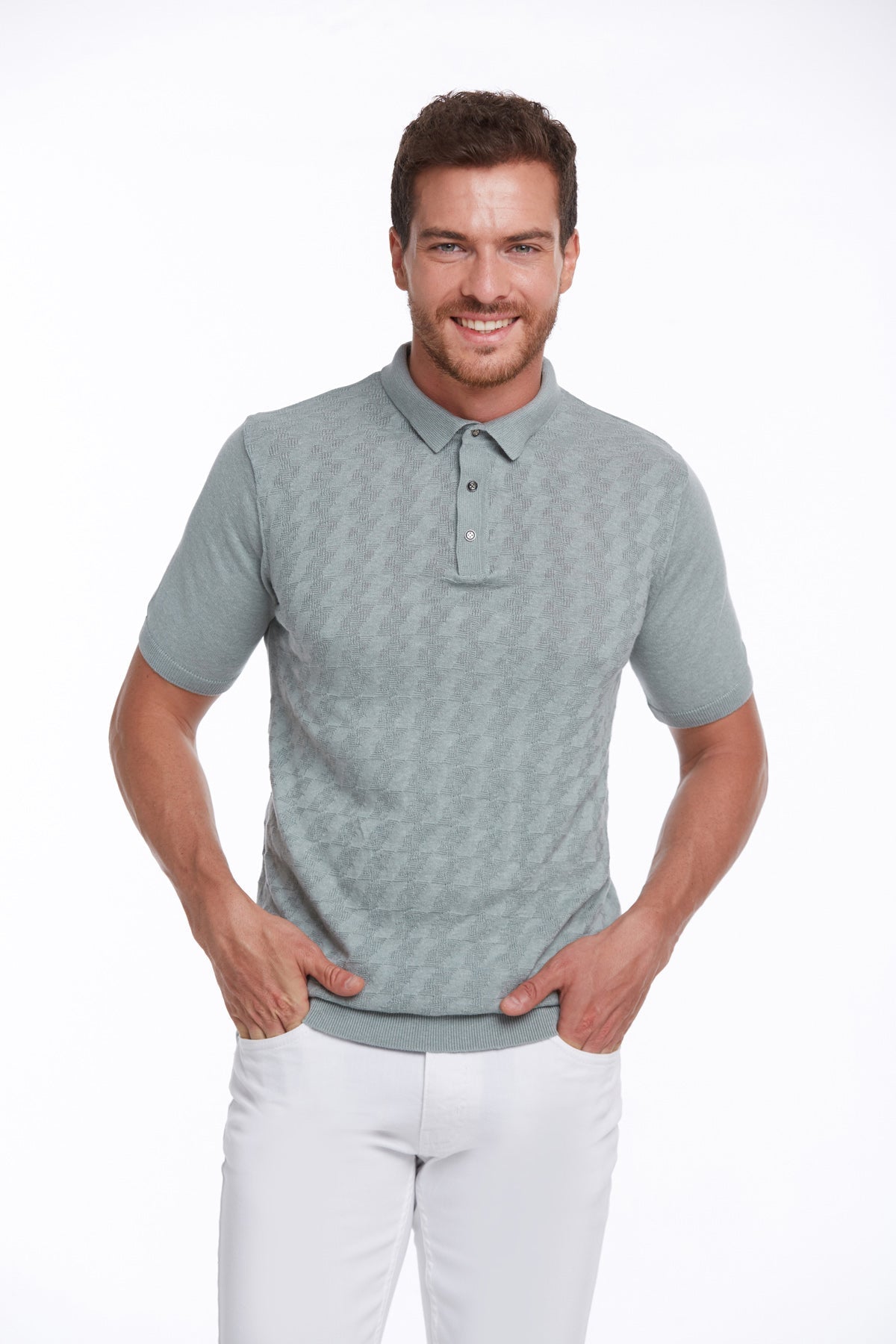 Regular Fit Mint Cotton Blend Polo T-Shirt - MIB