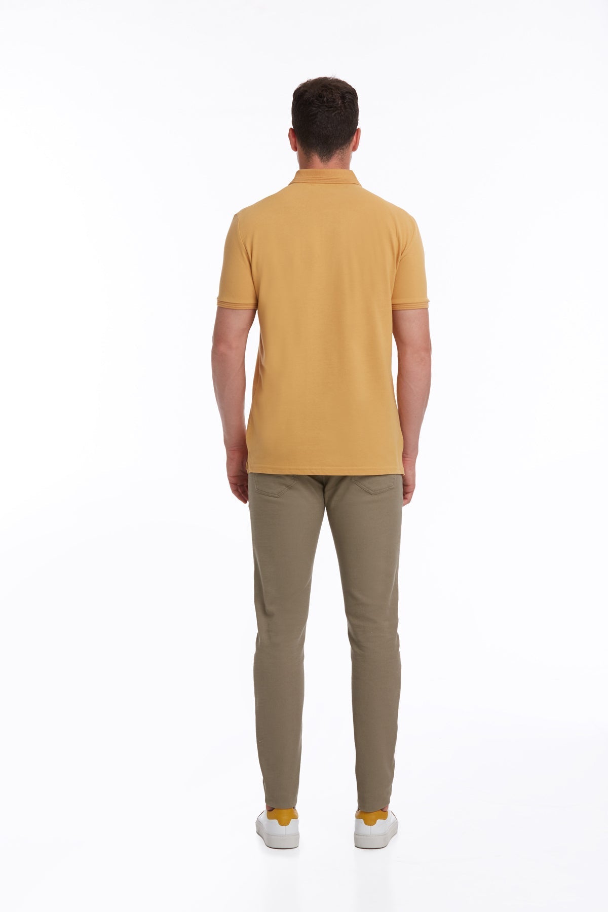 Regular Fit Mustard Basic Cotton Polo T-Shirt - MIB