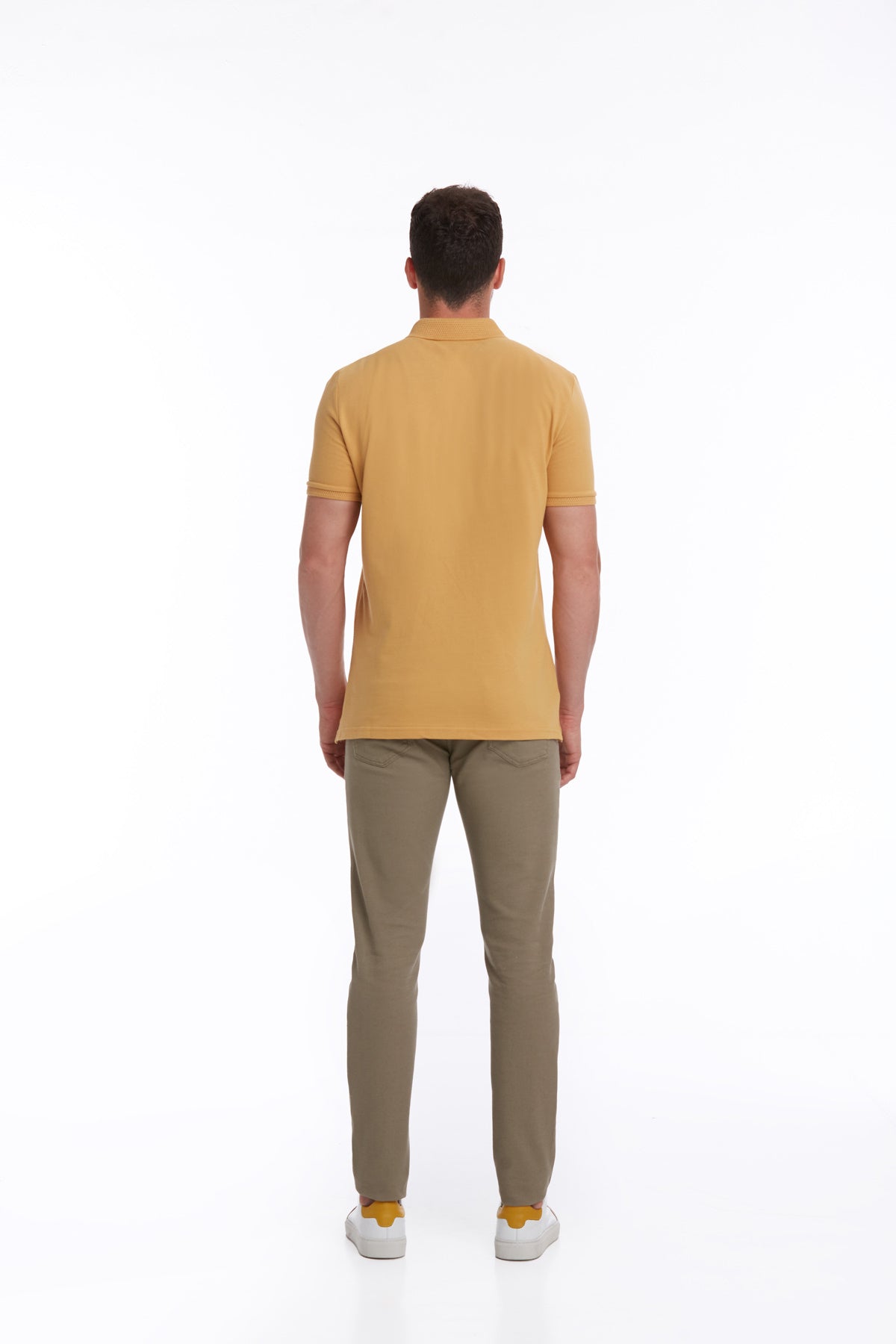 Regular Fit Mustard Cotton Polo T-Shirt - MIB