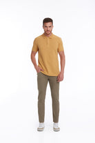 Regular Fit Mustard Cotton Polo T-Shirt - MIB