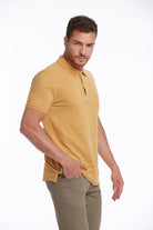 Regular Fit Mustard Cotton Polo T-Shirt - MIB