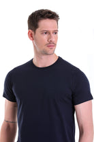 Regular Fit Navy Basic Cotton Crew Neck T-Shirt - MIB