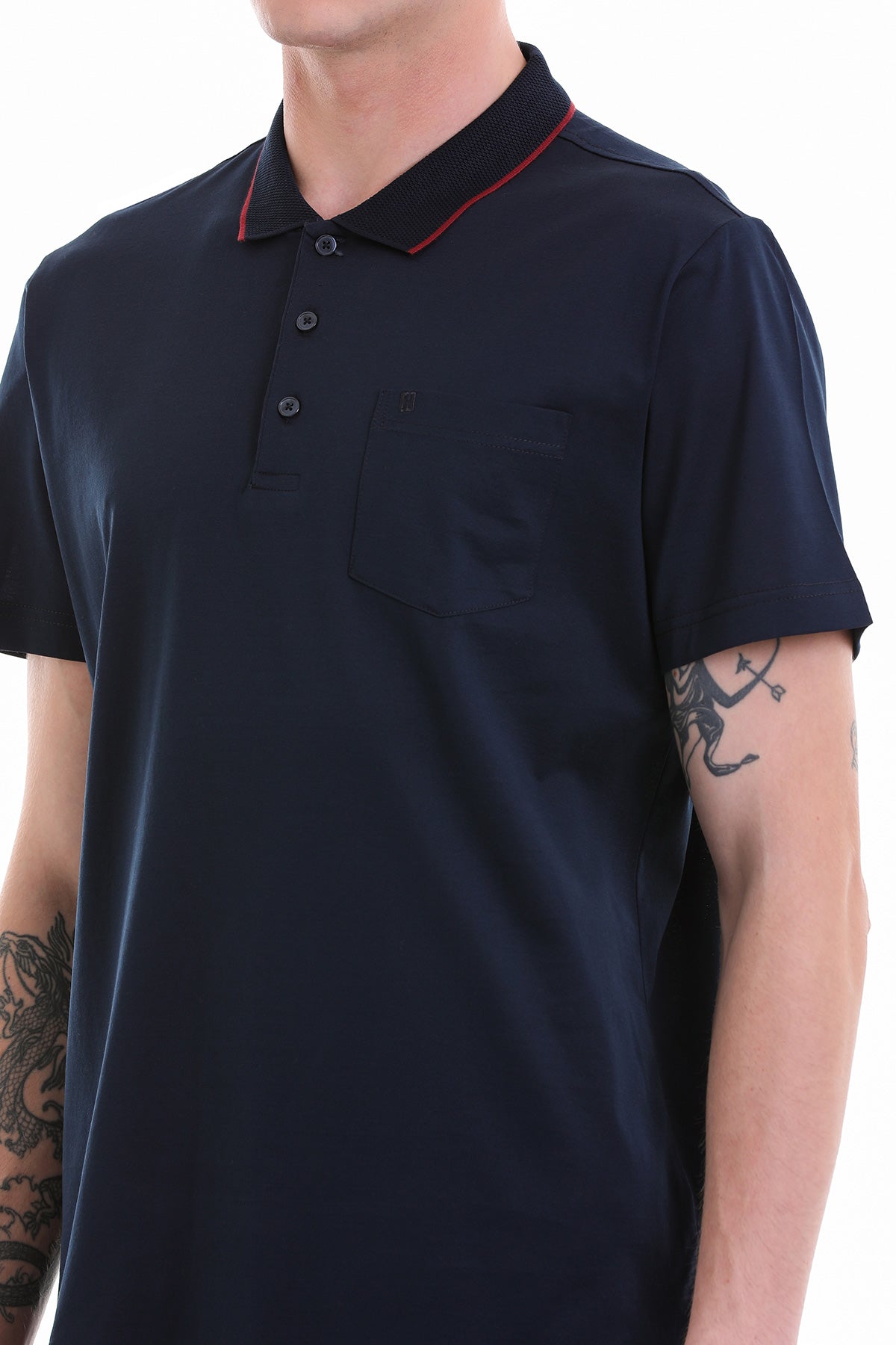 Regular Fit Navy Basic Cotton Polo T-Shirt - MIB