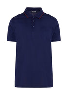 Regular Fit Navy Basic Cotton Red-Tipped Collar Polo