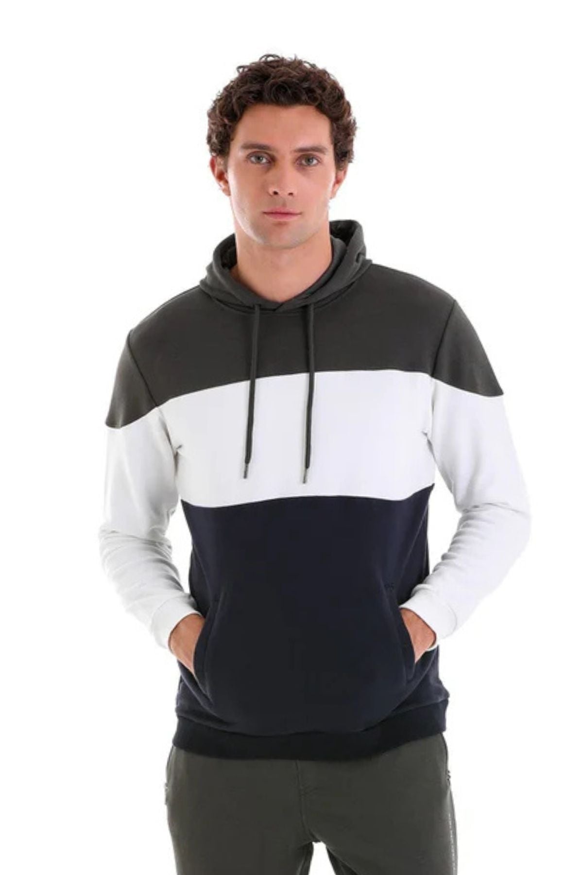 Regular Fit Navy Cotton Blend Hooded Sweatshirt - MIB