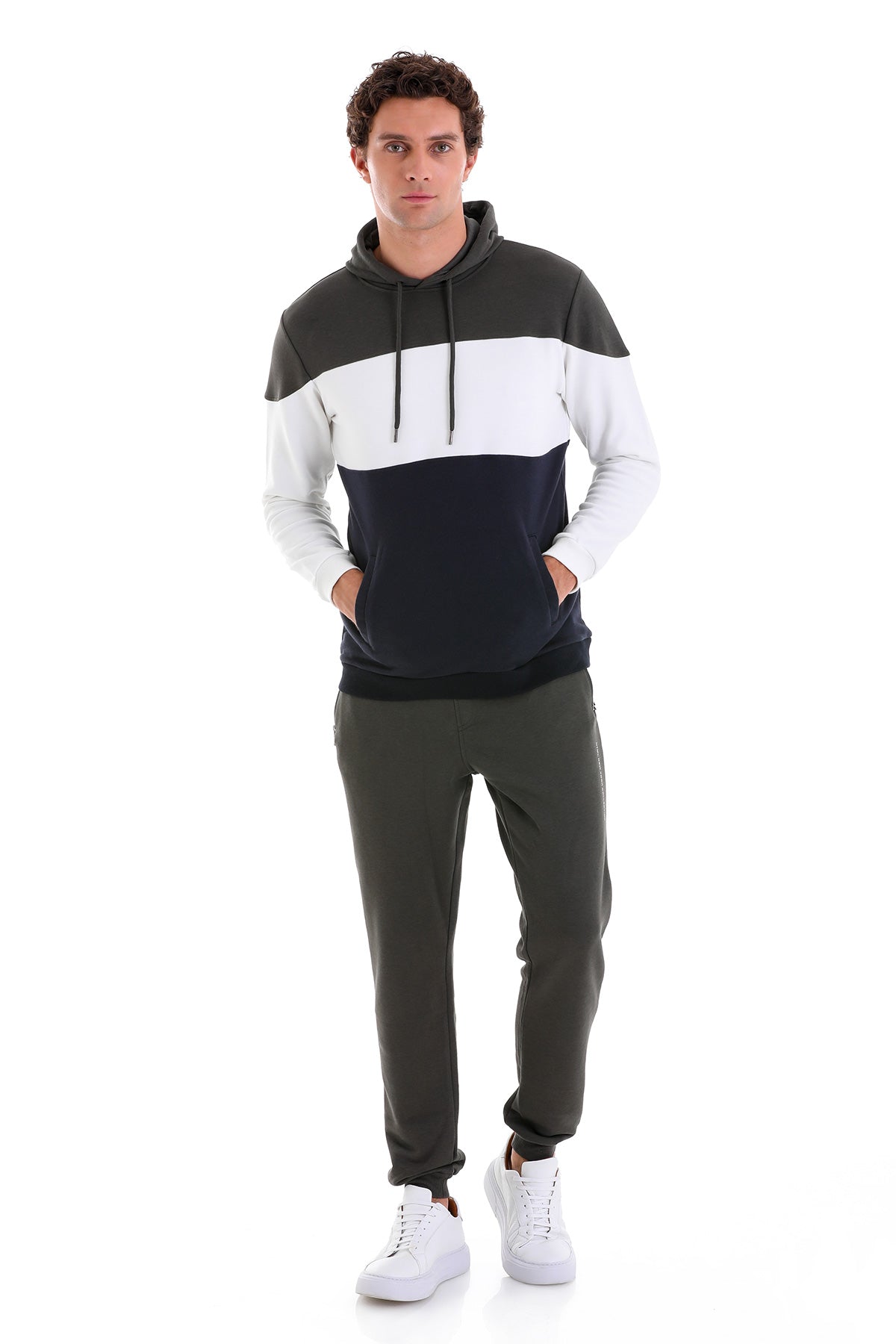 Regular Fit Navy Cotton Blend Hooded Sweatshirt - MIB