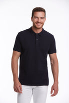 Regular Fit Navy Cotton Blend Polo T-Shirt - MIB