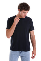 Regular Fit Navy Cotton Crew Neck T-Shirt - MIB