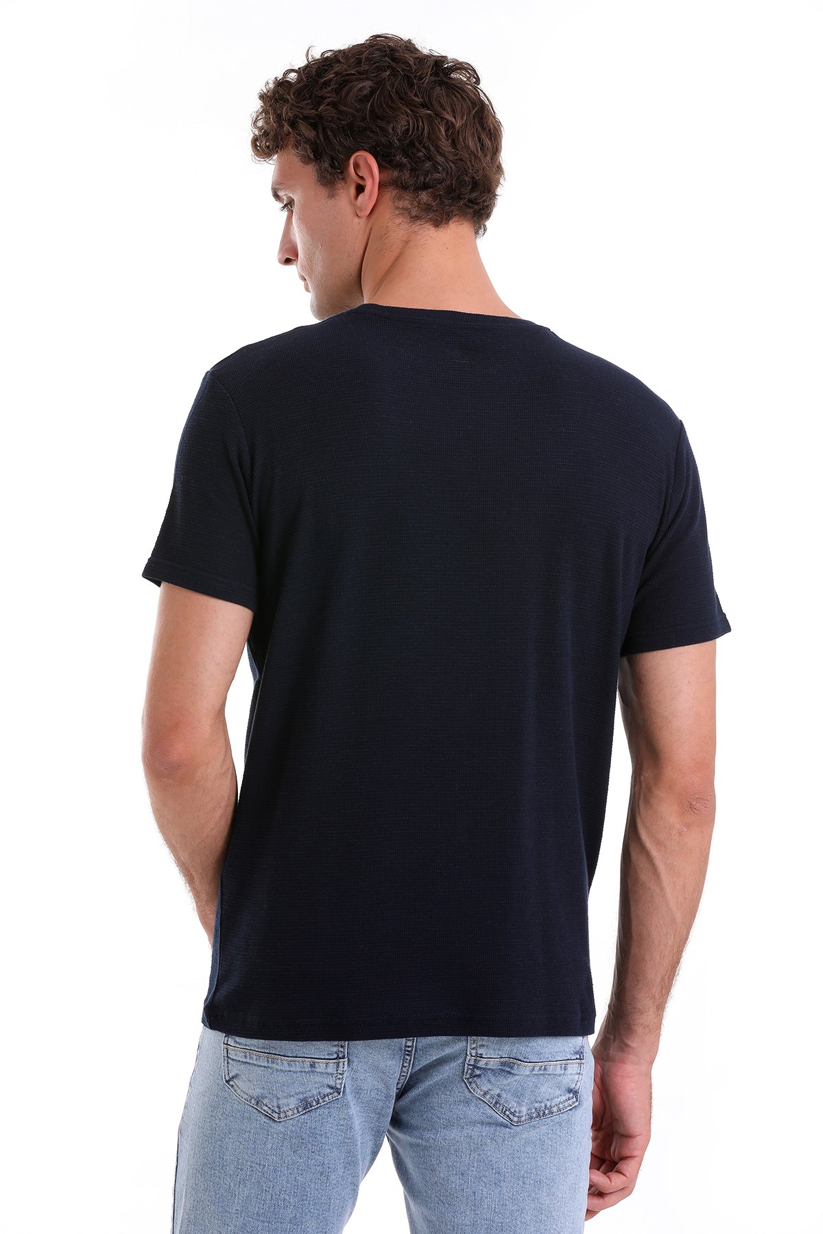 Regular Fit Navy Cotton Crew Neck T-Shirt - MIB