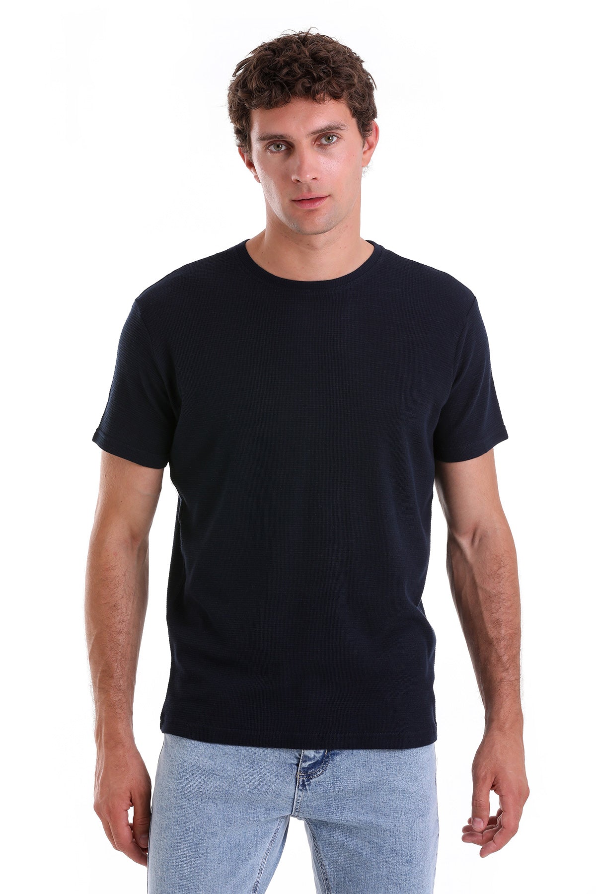 Regular Fit Navy Cotton Crew Neck T-Shirt - MIB