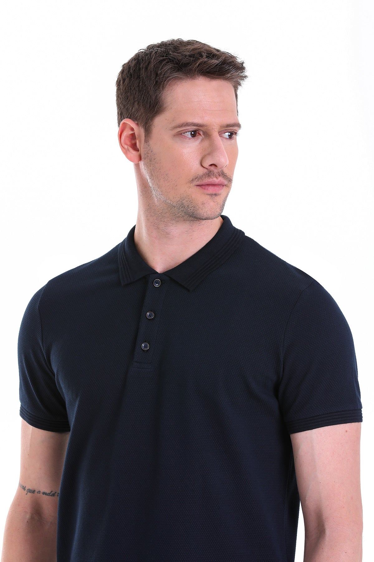 Regular Fit Navy Cotton Polo T-Shirt - MIB