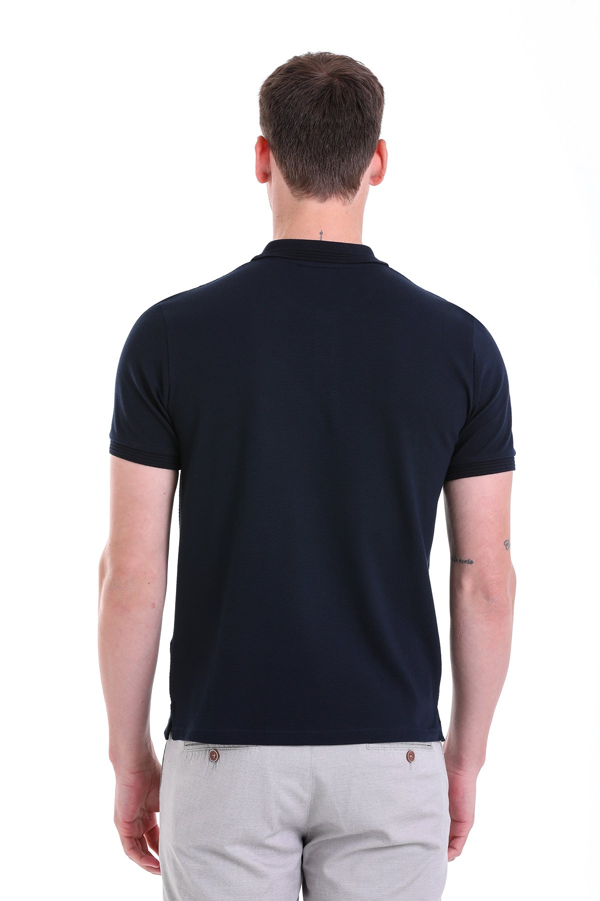 Regular Fit Navy Cotton Polo T-Shirt - MIB