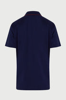 Regular Fit Navy Cotton Red-Tipped Collar Polo T-Shirt - MIB