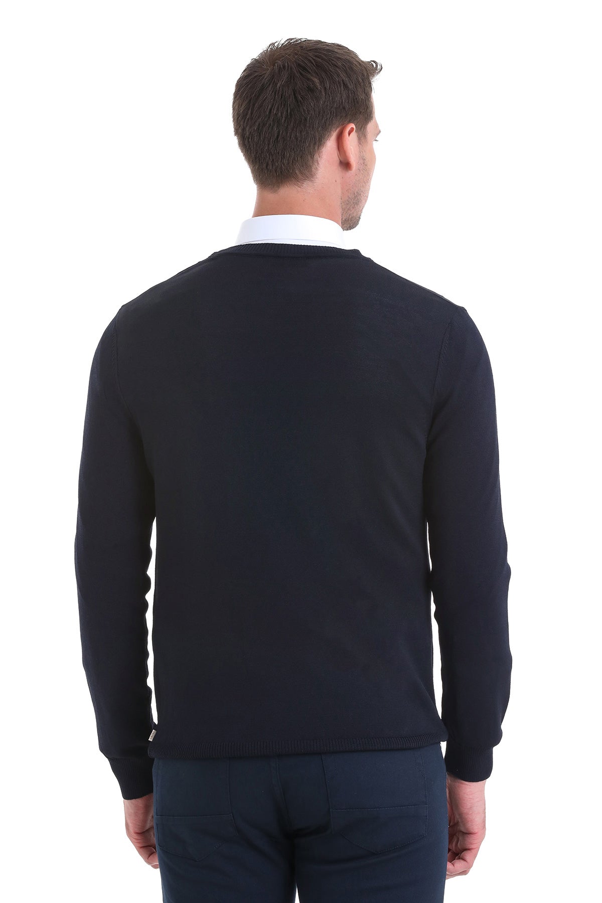 Regular Fit Navy Crewneck Sweater - MIB