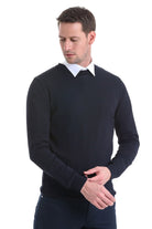 Regular Fit Navy Crewneck Sweater - MIB