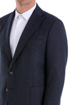 Regular Fit Navy Notch Lapel Casual Blazer - SAYKI