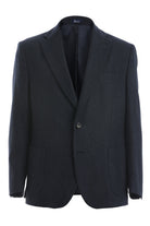 Regular Fit Navy Notch Lapel Casual Blazer - SAYKI