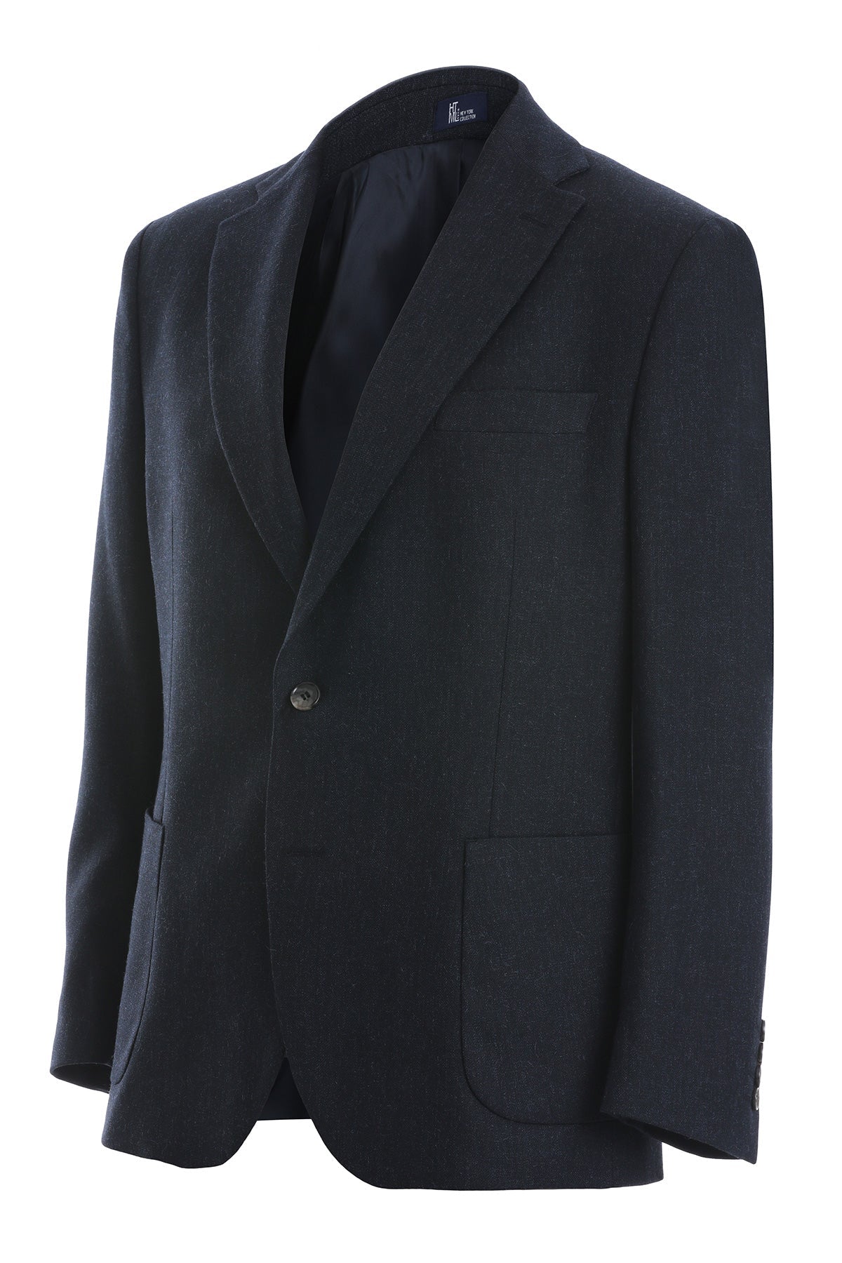 Regular Fit Navy Notch Lapel Casual Blazer - SAYKI