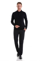 Regular Fit Navy Polo Sweater - MIB