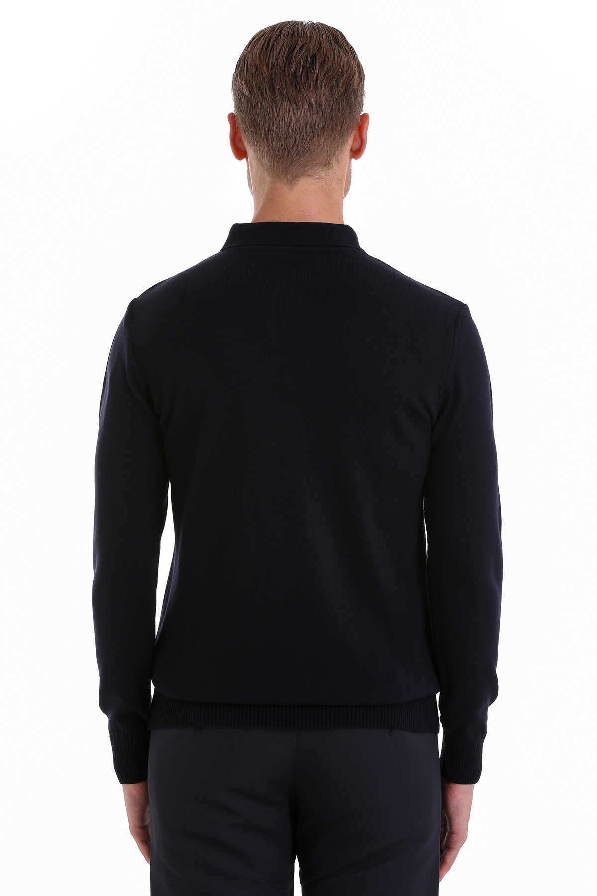 Regular Fit Navy Polo Sweater - MIB