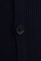 Regular Fit Navy Wool Blend Cardigan - SAYKI