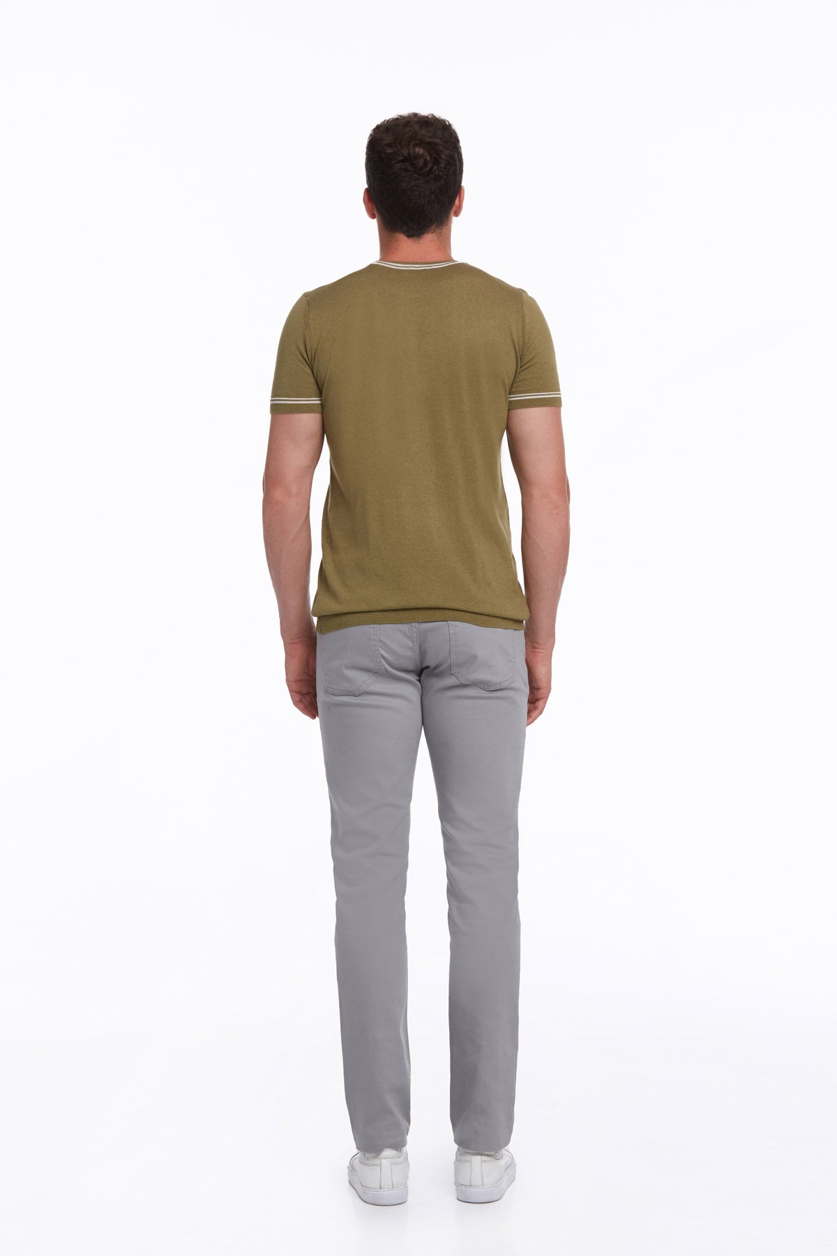 Regular Fit Olive Basic Crew Neck T-Shirt - MIB