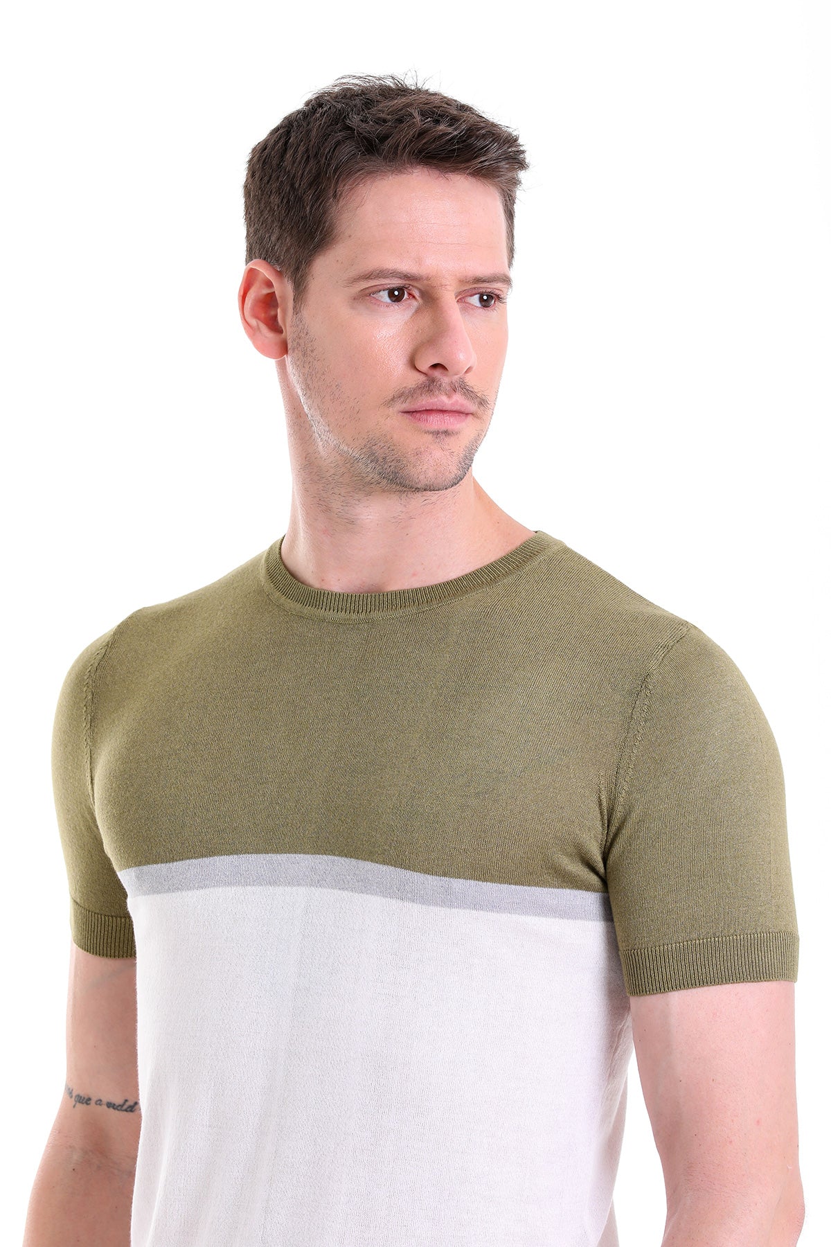 Regular Fit Olive Crew Neck T-Shirt - MIB