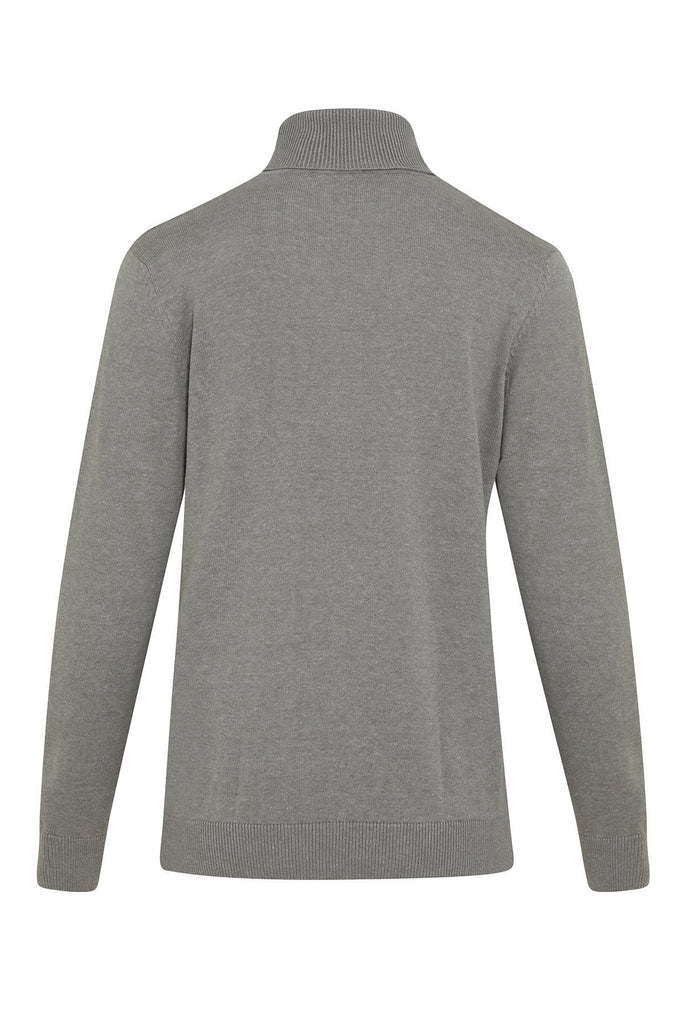 Regular Fit Patterned Cotton Blend Ecru Turtleneck Sweater