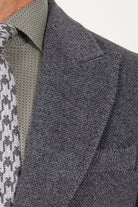 Regular Fit Peaked Lapel Wool & Cashmere Gray Overcoat - MIB